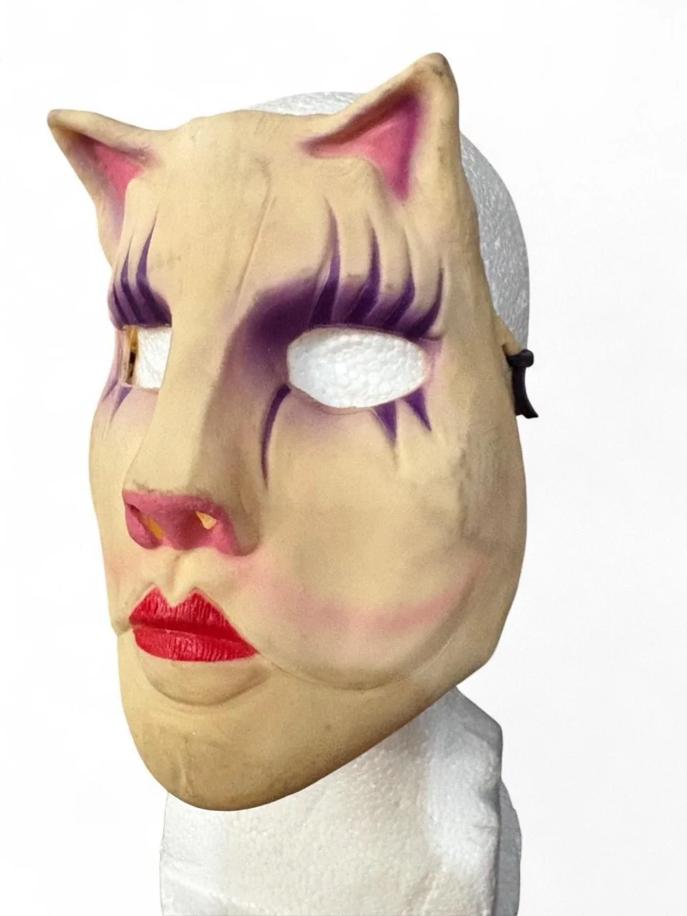 Vintage 1983 Don Post Studios Cat Mask Soft Vinyl Feline Halloween Novelty